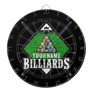 Personalisierte Billard NAME Cue Rack Pool Room Dartscheibe
