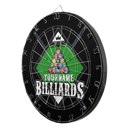 Personalisierte Billard NAME Cue Rack Pool Room Dartscheibe (Vorderseite rechts)