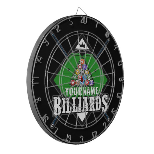 Personalisierte Billard NAME Cue Rack Pool Room Dartscheibe (Vorderseite Links)