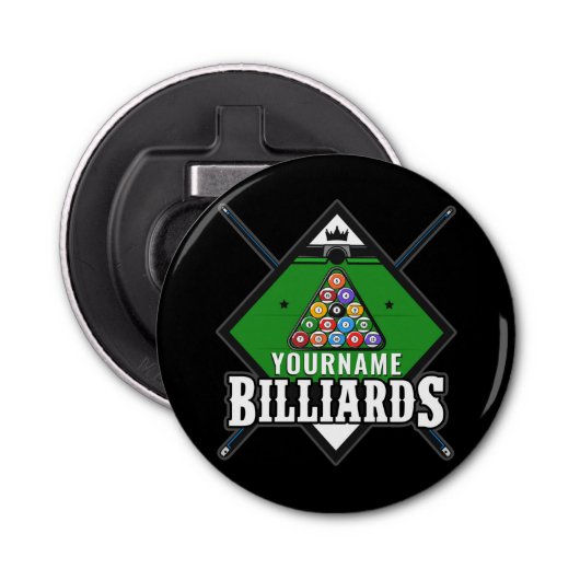 Personalisierte Billard NAME Cue Rack Pool Room Flaschenöffner (Vorderseite)