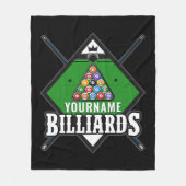 Personalisierte Billard NAME Cue Rack Pool Room Fleecedecke (Vorderseite)