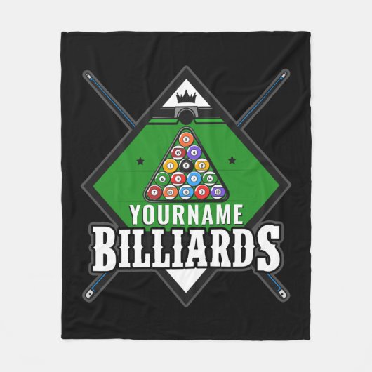 Personalisierte Billard NAME Cue Rack Pool Room Fleecedecke (Vorderseite)