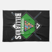 Personalisierte Billard NAME Cue Rack Pool Room Geschirrtuch (Horizontal)