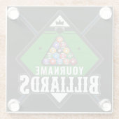 Personalisierte Billard NAME Cue Rack Pool Room Glasuntersetzer (Rückseite)
