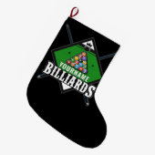 Personalisierte Billard NAME Cue Rack Pool Room Großer Weihnachtsstrumpf (Vorderansicht (hängend))