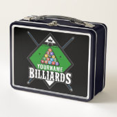 Personalisierte Billard NAME Cue Rack Pool Room Metall Brotdose (Vorderseite)