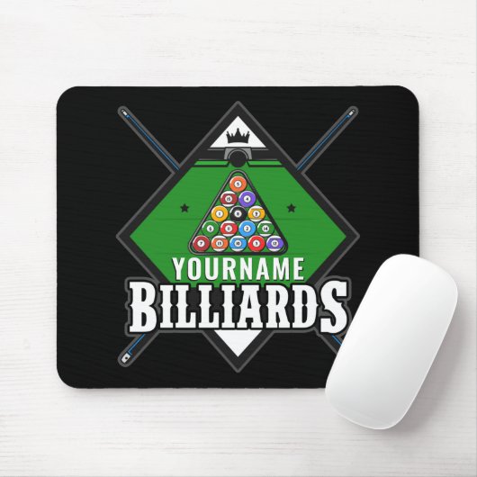 Personalisierte Billard NAME Cue Rack Pool Room Mousepad (Mit Mouse)