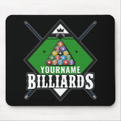 Personalisierte Billard NAME Cue Rack Pool Room Mousepad (Vorne)