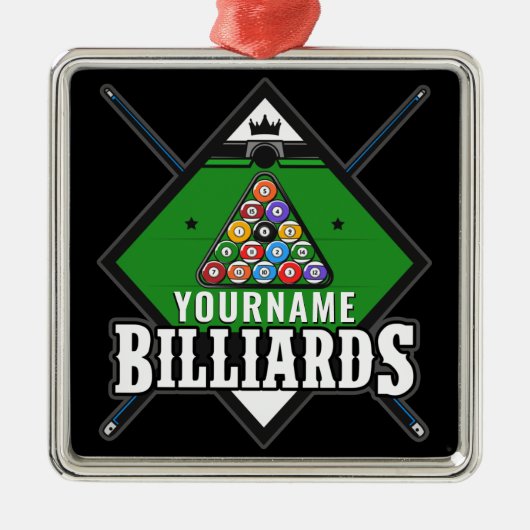 Personalisierte Billard NAME Cue Rack Pool Room Ornament Aus Metall (Vorne)