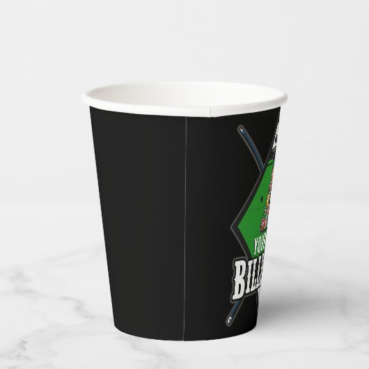 Personalisierte Billard NAME Cue Rack Pool Room Pappbecher (Rechts)