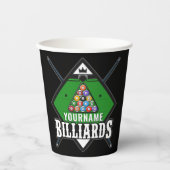 Personalisierte Billard NAME Cue Rack Pool Room Pappbecher (Vorderseite)