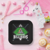 Personalisierte Billard NAME Cue Rack Pool Room Pappteller (Party)