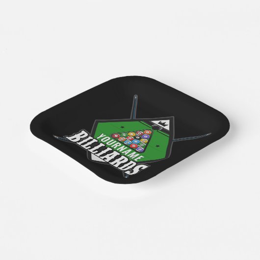 Personalisierte Billard NAME Cue Rack Pool Room Pappteller (Gewinkelt)