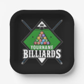 Personalisierte Billard NAME Cue Rack Pool Room Pappteller (Vorderseite)