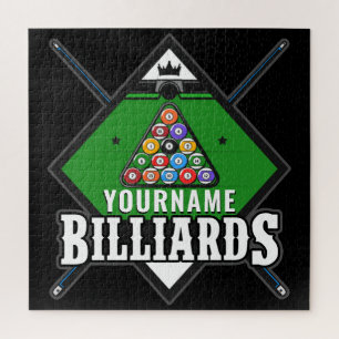 Personalisierte Billard NAME Cue Rack Pool Room Puzzle