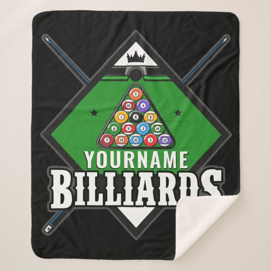 Personalisierte Billard NAME Cue Rack Pool Room Sherpadecke (Vorderseite)