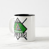 Personalisierte Billard NAME Cue Rack Pool Room Zweifarbige Tasse (Vorderseite Links)