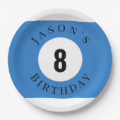Personalisierte Billard Pool Billard Geburtstag Pappteller (Vorderseite)