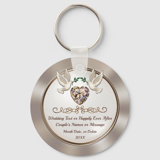 Personalisierte, billige Gastgeschenke Hochzeiten, Schlüsselanhänger (Vorderseite)