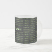 Personalisierte Binärkode-Computersprache Mattglastasse (VorderseiteRechts)