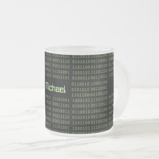 Personalisierte Binärkode-Computersprache Mattglastasse (VorderseiteRechts)