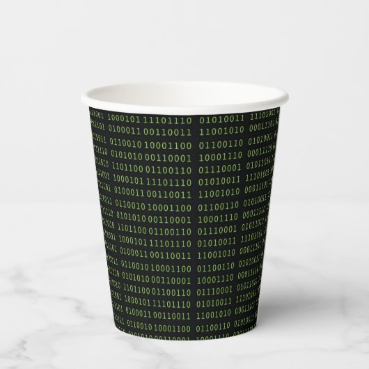 Personalisierte Binärkode-Computersprache Pappbecher (Rückseite)