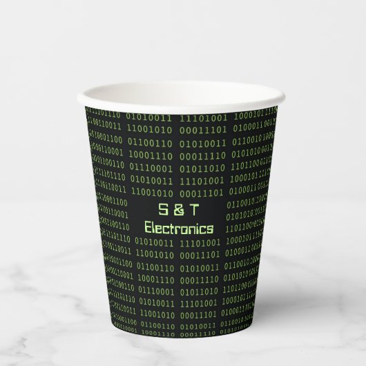 Personalisierte Binärkode-Computersprache Pappbecher (Vorderseite)