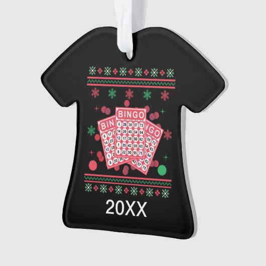 Personalisierte Bingo Cards Ugly Xmas Sweater Ornament (Vorderseite)