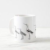 Personalisierte Bird Art Zeichnend in Schwarz und Kaffeetasse (Vorderseite Links)