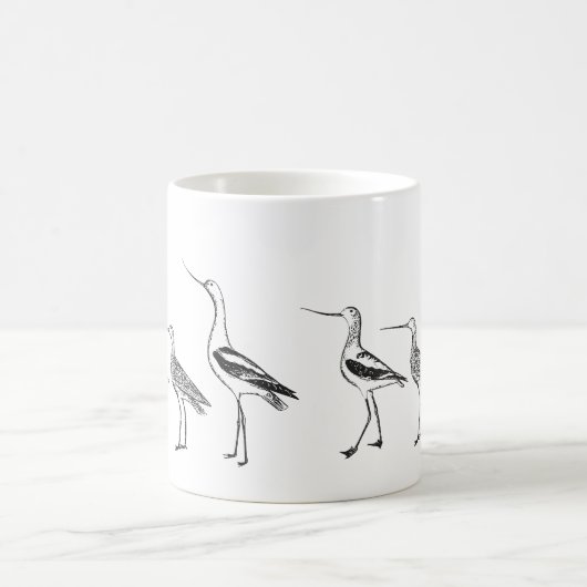 Personalisierte Bird Art Zeichnend in Schwarz und Kaffeetasse (Mittel)