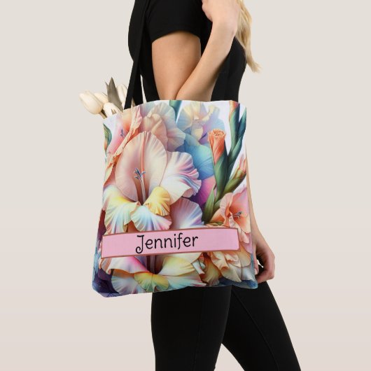 Personalisierte Birth Blume August Gladiolus Tasche (Von Nahem)