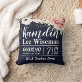 Personalisierte Birth Pillow Geometric Garden Navy Kissen (Decke)