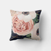 Personalisierte Birth Pillow Geometric Garden Navy Kissen (Rückseite)