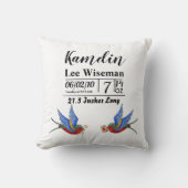 Personalisierte Birth Pillow Traditioneller Bird T Kissen (Vorderseite)