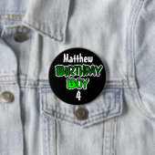 Personalisierte Birthday Boy Blue und Black Button (Beispiel)