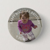 Personalisierte Birthday Girl Button (Vorderseite)