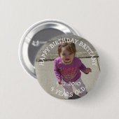 Personalisierte Birthday Girl Button (Vorne & Hinten)