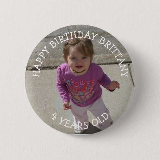 Personalisierte Birthday Girl Button (Vorderseite)