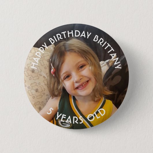 Personalisierte Birthday Girl Button (Vorderseite)