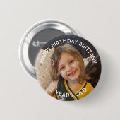 Personalisierte Birthday Girl Button (Vorne & Hinten)