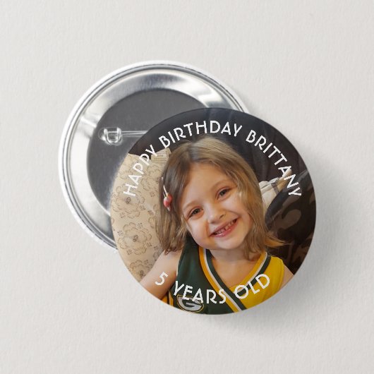 Personalisierte Birthday Girl Button (Vorne & Hinten)