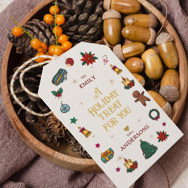 Personalisierte bis/von Weihnachtsferien-Leckerei Geschenkanhänger