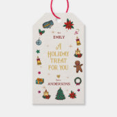 Personalisierte bis/von Weihnachtsferien-Leckerei Geschenkanhänger (Vorderseite)