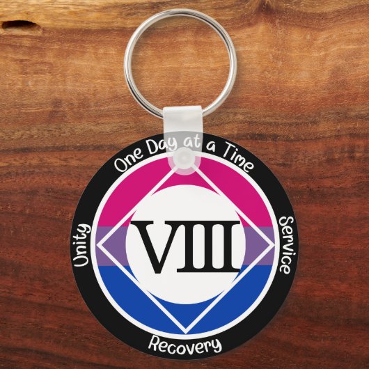 Personalisierte Bisexuelle Erholung Meilenstein Schlüsselanhänger (Vorderseite)