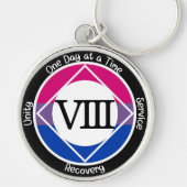 Personalisierte Bisexuelle Erholung Meilenstein Schlüsselanhänger (Vorne)