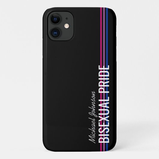 Personalisierte Bisexuelle Flag Farbstreifen Schwa Case-Mate iPhone Hülle (Rückseite)