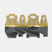 Personalisierte Black and Gold Damask Cube Box Geschenkschachtel (Ungefaltet)