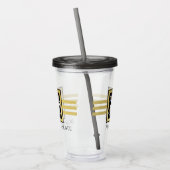 Personalisierte Black and Gold Glitzer Ice Skaten Acryltrinkbecher (Links)