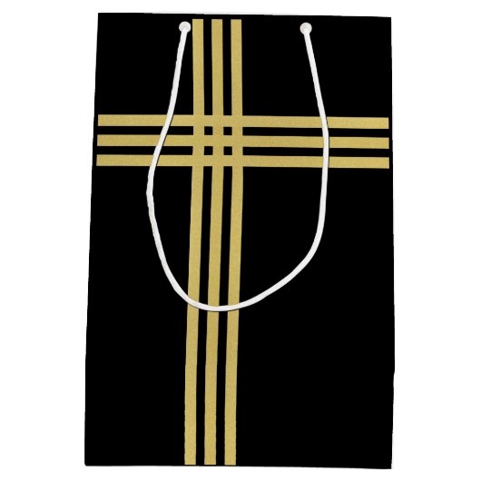 Personalisierte Black and Gold Glitzer Ice Skaten Mittlere Geschenktüte (Rückseite)