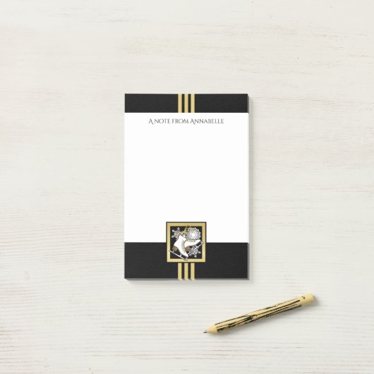 Personalisierte Black and Gold Glitzer Ice Skaten Post-it Klebezettel (Auf Schreibtisch)